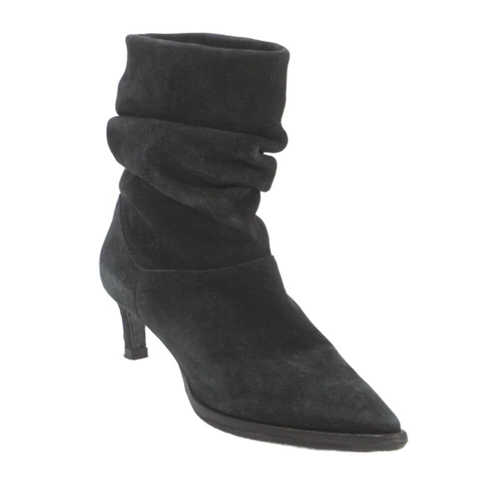 Aquatalia Womens Suede Pointed Toe Ankle Boots Black Size 7.5